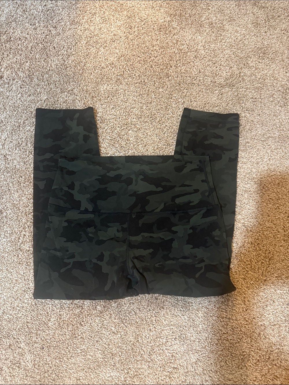 lululemon athletica Cropped Camo High-Rise Leggings - Black/Dark Green